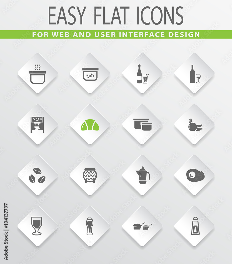 Food and kitchen icons set Food and kitchen icons set