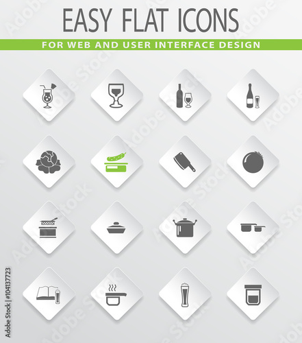 Food and kitchen icons set