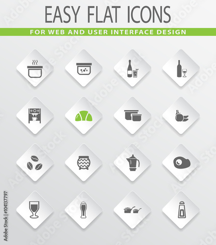 Food and kitchen icons set