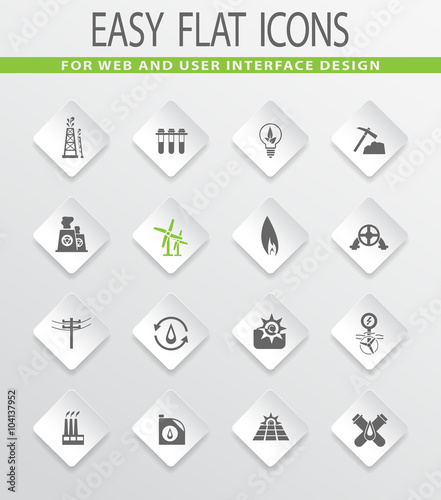 Oil industry icons set