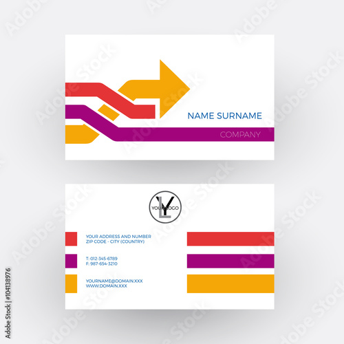Vector abstract arrow, concept of overtaking. Business card