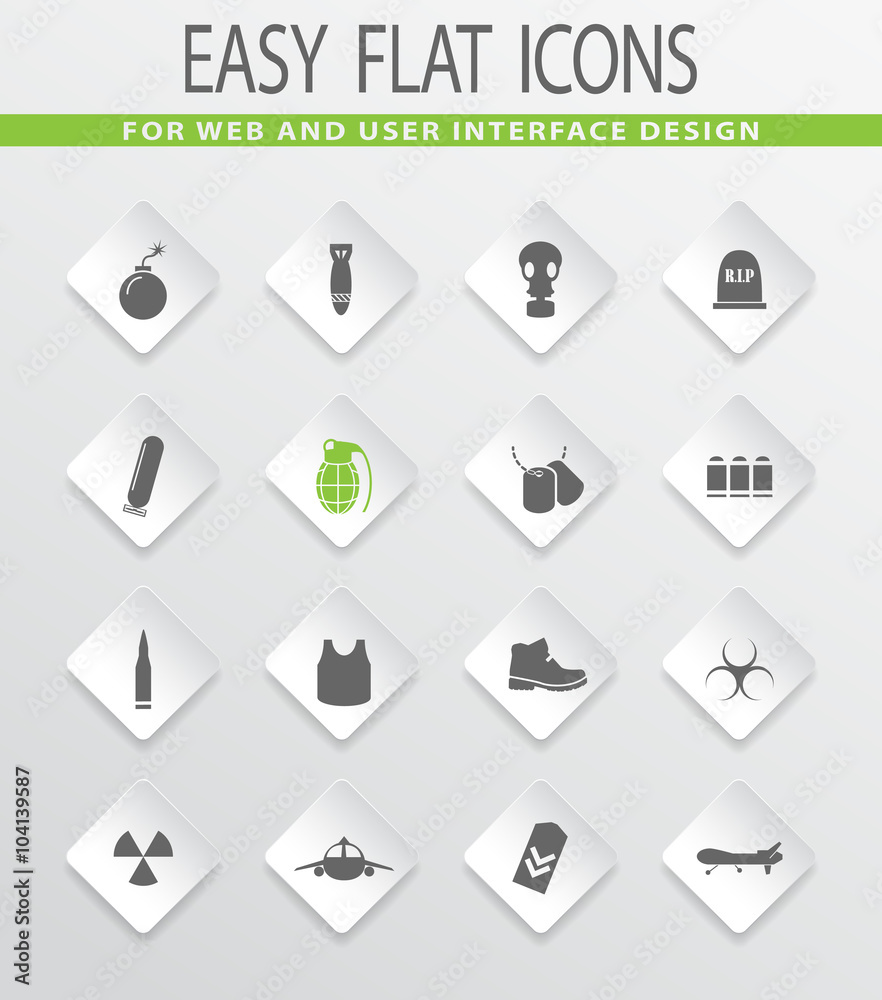 Military Silhouette icons set Military Silhouette icons set
