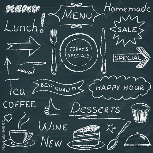 Set of restaurant menu design elements