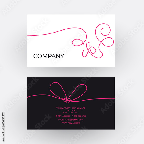 Vector abstract woolen thread. Business card