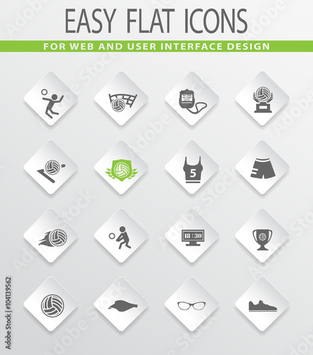 volleyball icons set