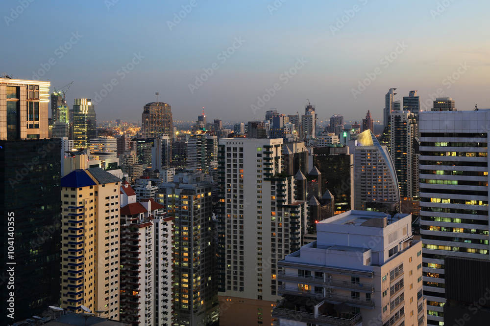 Fototapeta premium Cityscape in gloaming time.