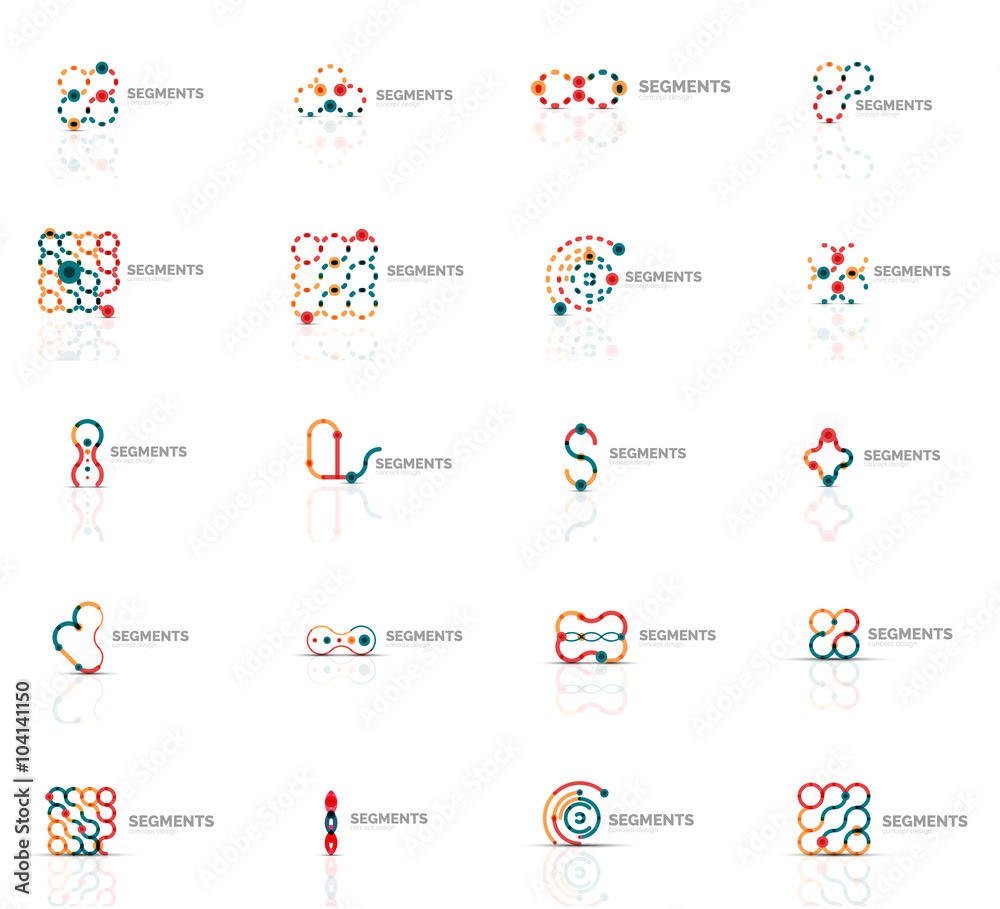 Outline swirl and circle minimal abstract geometric logo set Outline swirl and circle minimal abstract geometric logo set