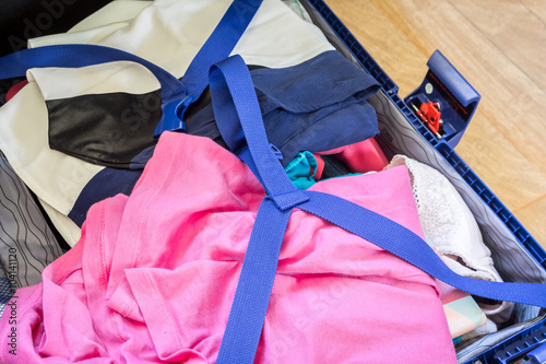 Shirt and jean with travel suitcase