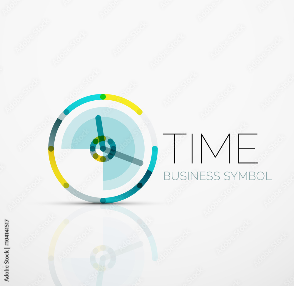 Vector abstract logo idea, time concept or clock business icon. Creative logotype design template Vector abstract logo idea, time concept or clock business icon. Creative logotype design template