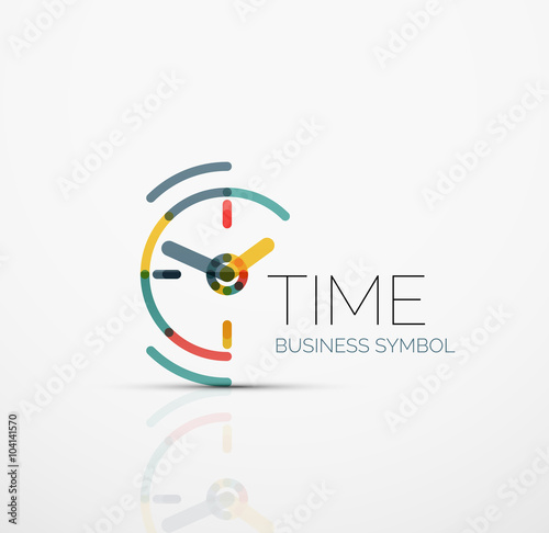 Vector abstract logo idea  time concept or clock business icon. Creative logotype design template