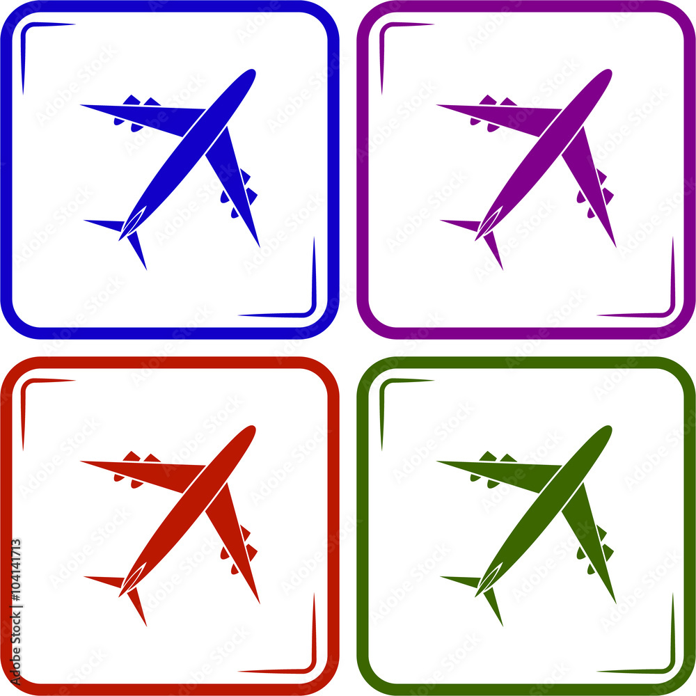 Vector icons aircraft
