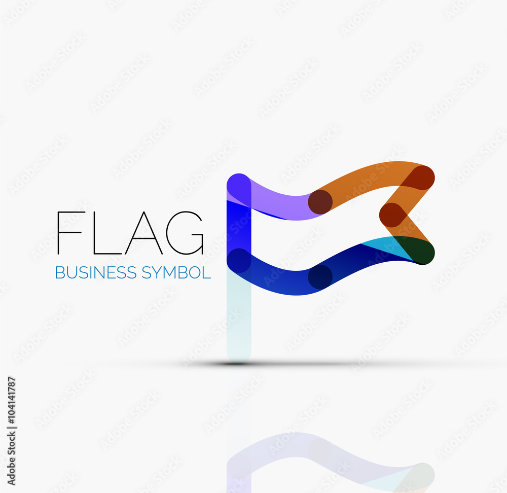 Logo flag, abstract linear geometric business icon Logo flag, abstract linear geometric business icon