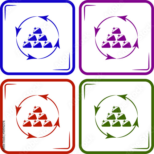 Gold bullions icon