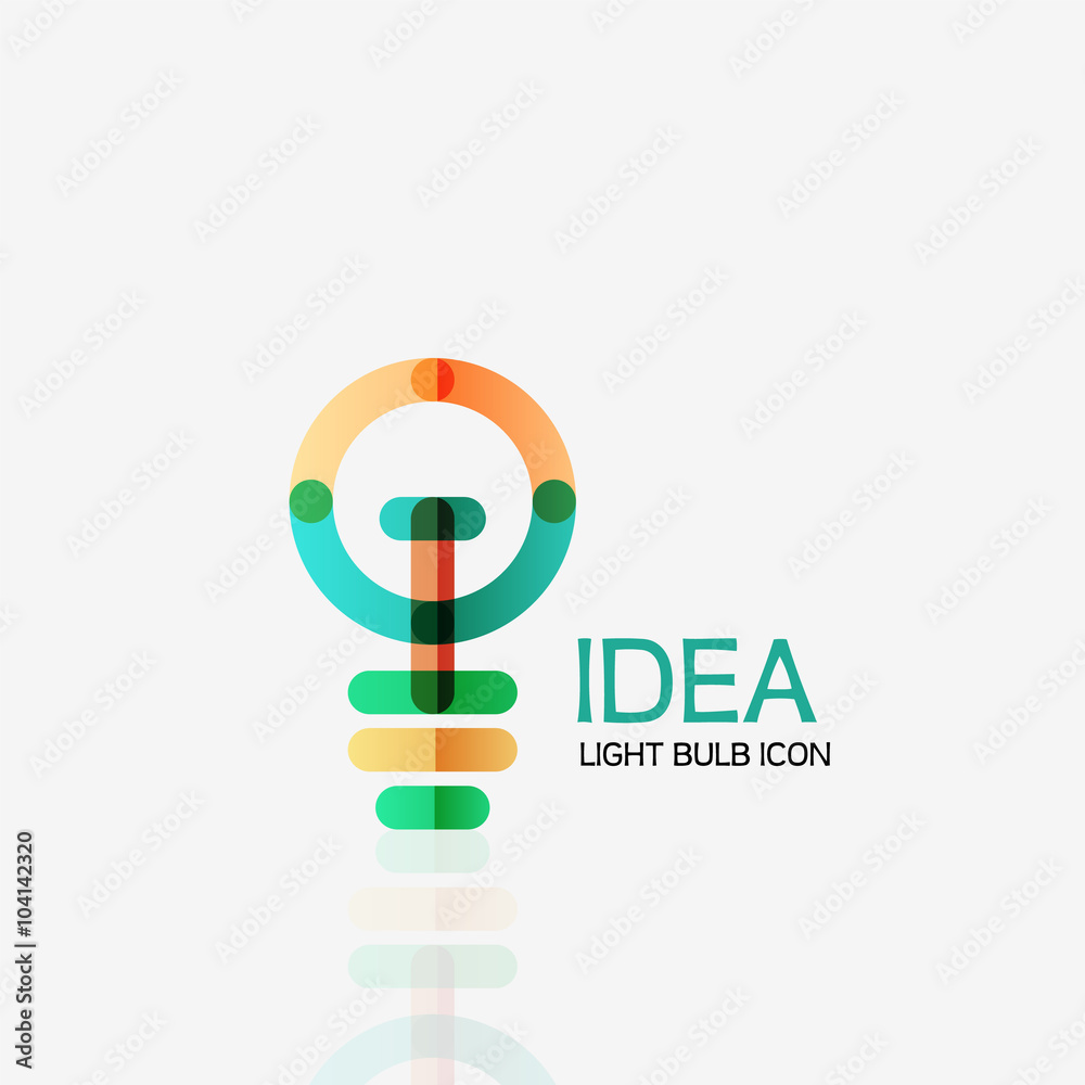 Logo, vector light bulb abstract linear geometric business icon. Idea concept Logo, vector light bulb abstract linear geometric business icon. Idea concept