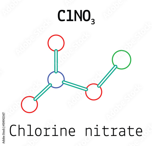ClNO3 chlorine nitrate molecule