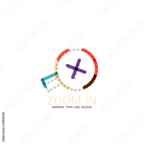 Free Download Vector thin line design logo magnifying glass, search and find or zoom logotype concept. Linear minimalistic business icon - GFXLoad