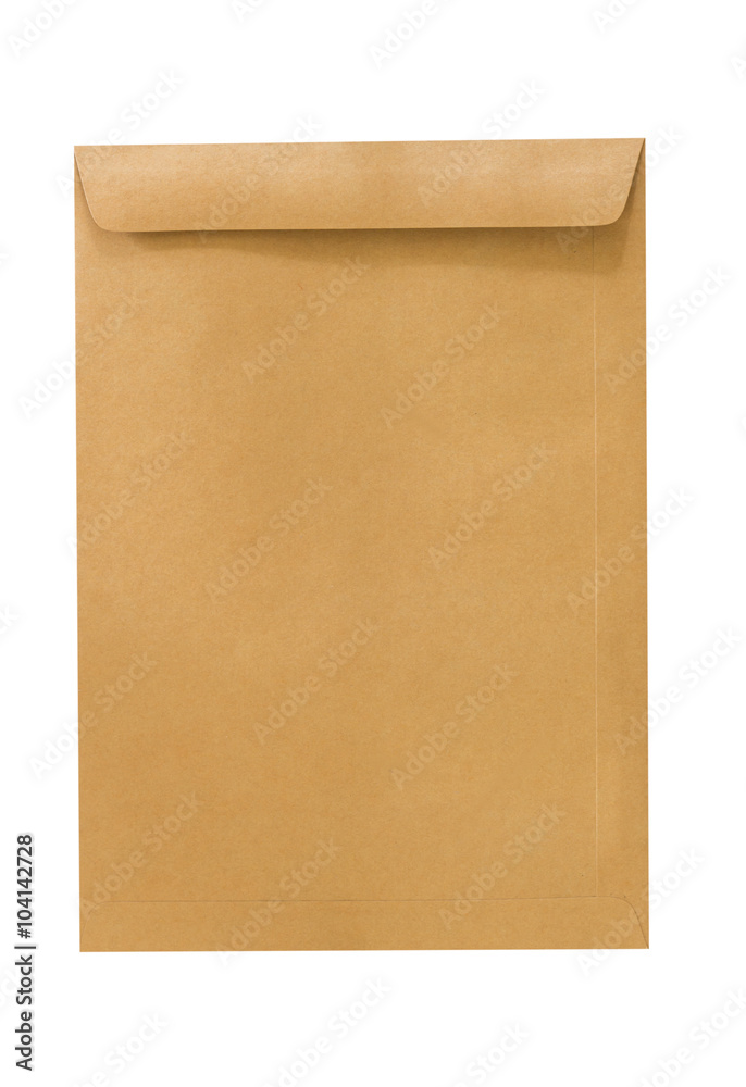 Brown envelopes isolated on white background