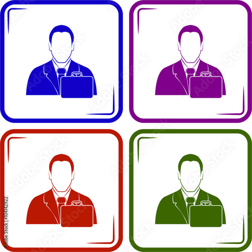 businessman with diplomat vector icon.