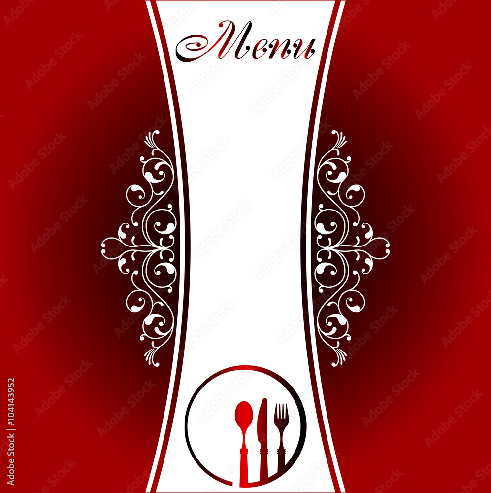 menu card front page design template