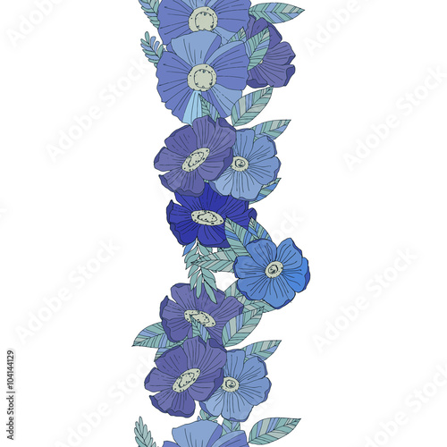 Vertical seamless floral border