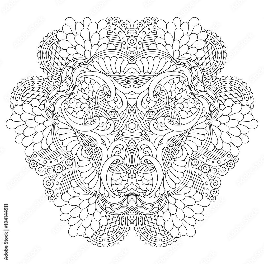 Black and white mandala. Black and white mandala.