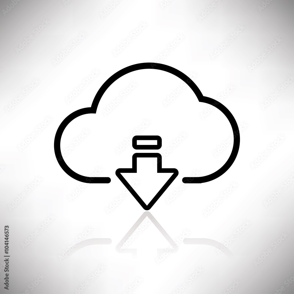 Cloud Download Line Shadow Cloud Download Line Shadow