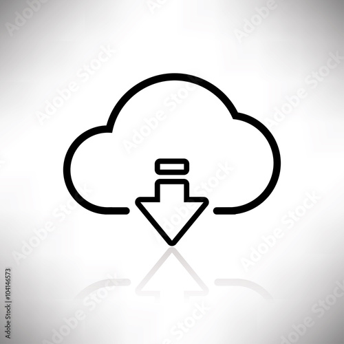 Cloud Download Line Shadow