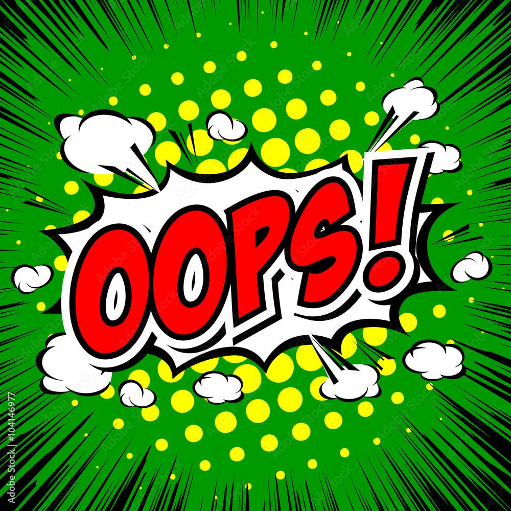 Oops! - Commic Speech Bubbel, Cartoon