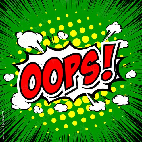 Oops! - Commic Speech Bubbel, Cartoon