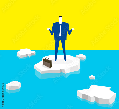 Helpless / Alone on a floating ice.