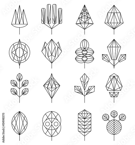 Flower and Tree Abstract Icons