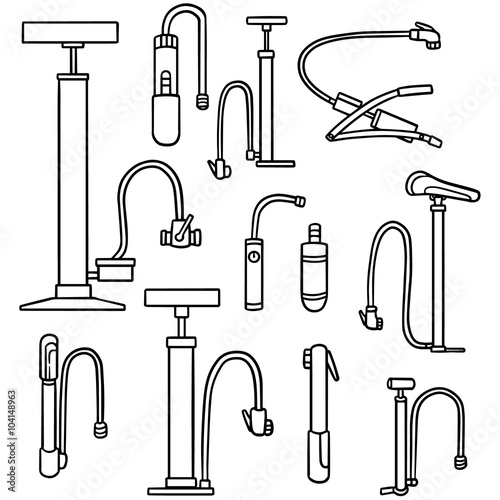 vector set of bicycle pump