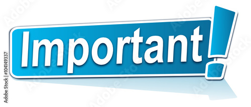 important sur étiquette bleue