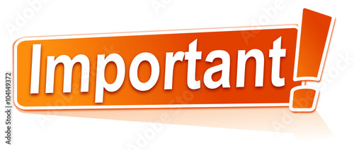 important sur étiquette orange