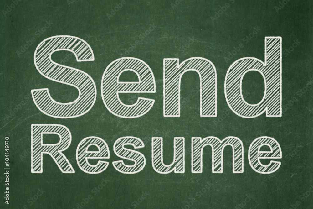 Obraz premium Finance concept: Send Resume on chalkboard background