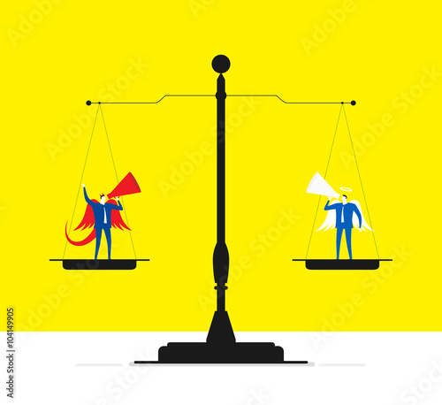 Moral conflict in a one male`s mind