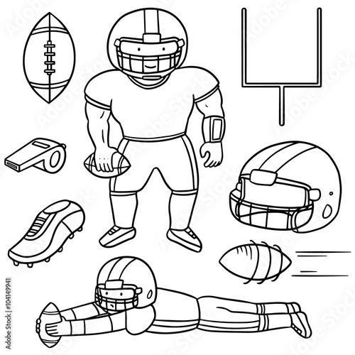 vector set of american football