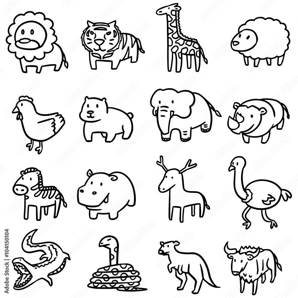 Obraz premium vector set of animal
