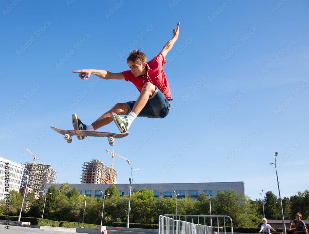 jump on skateboard