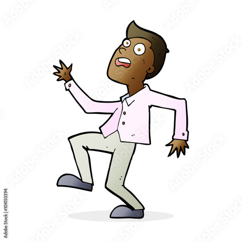 cartoon man panicking