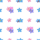 Seamless forget-me-not pattern