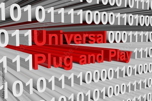 Universal Plug and Play is presented in the form of binary code photo