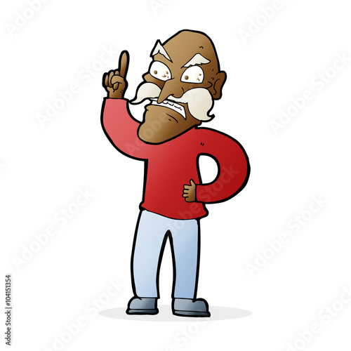 cartoon old man laying down rules