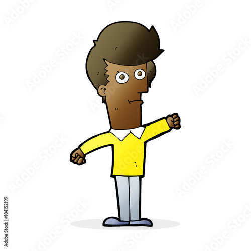 cartoon man punching