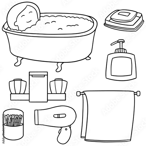 vector set of bathroom equipment