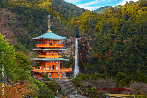 Pagoda of Seiganto-ji Temple in Wakayama, Japan photo