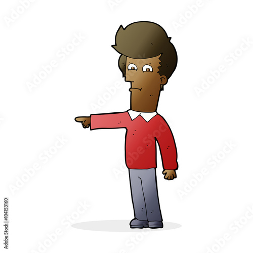 cartoon man pointing