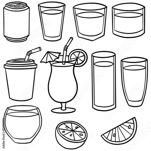 vector set of beverage