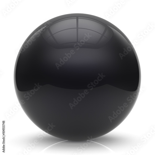 Sphere button ball black round basic circle geometric shape solid figure simple minimalistic element single shiny glossy sparkling object blank balloon atom icon. 3d render isolated
