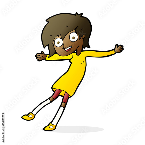 cartoon crazy excited girl